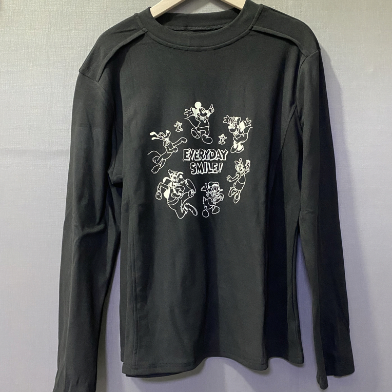 862新款2025米奇印花图领宽松百搭显瘦长袖T恤休闲打底秋冬上衣