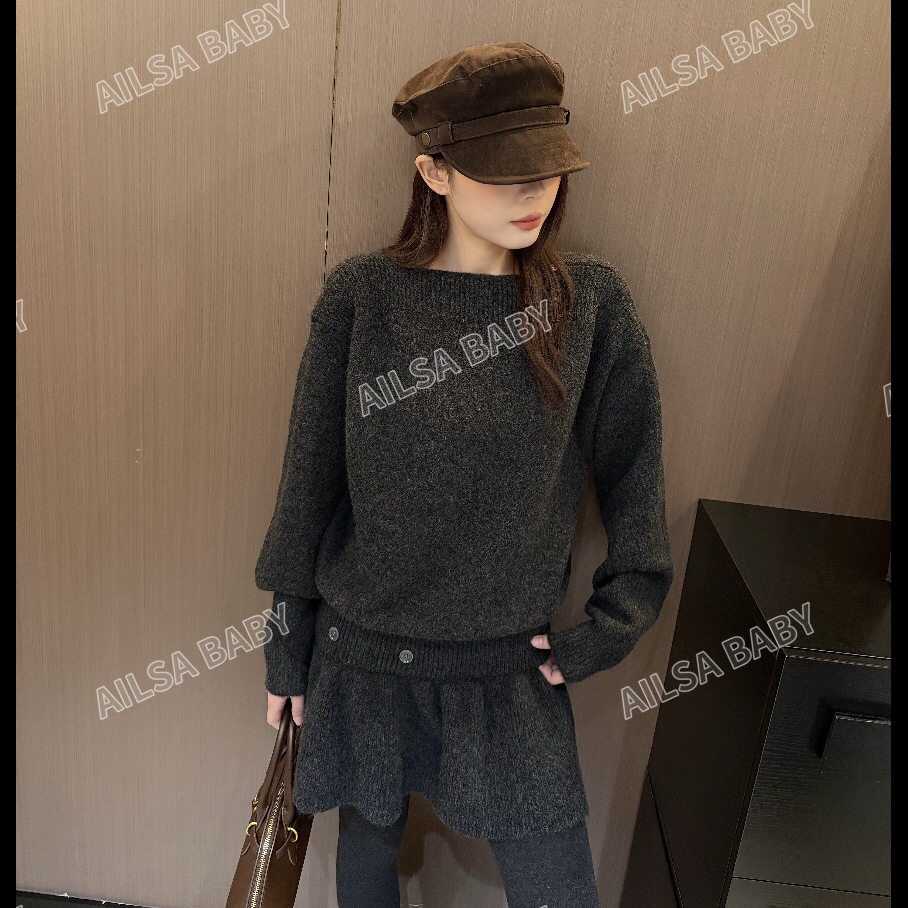 【AILSA BABY】欧货可拆卸裙摆两穿羊毛毛衣裙真两件/112008A