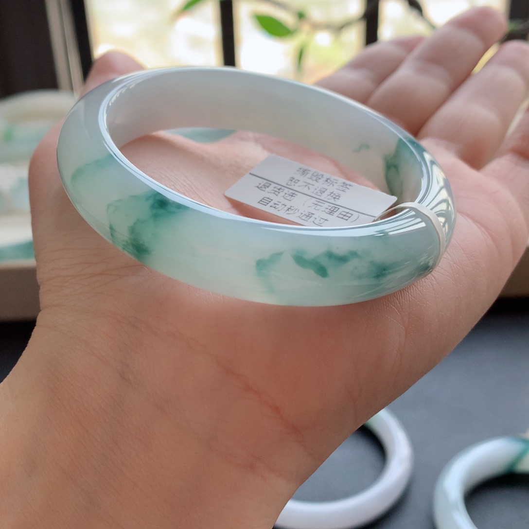 翡翠未镶嵌手镯12号-54.7