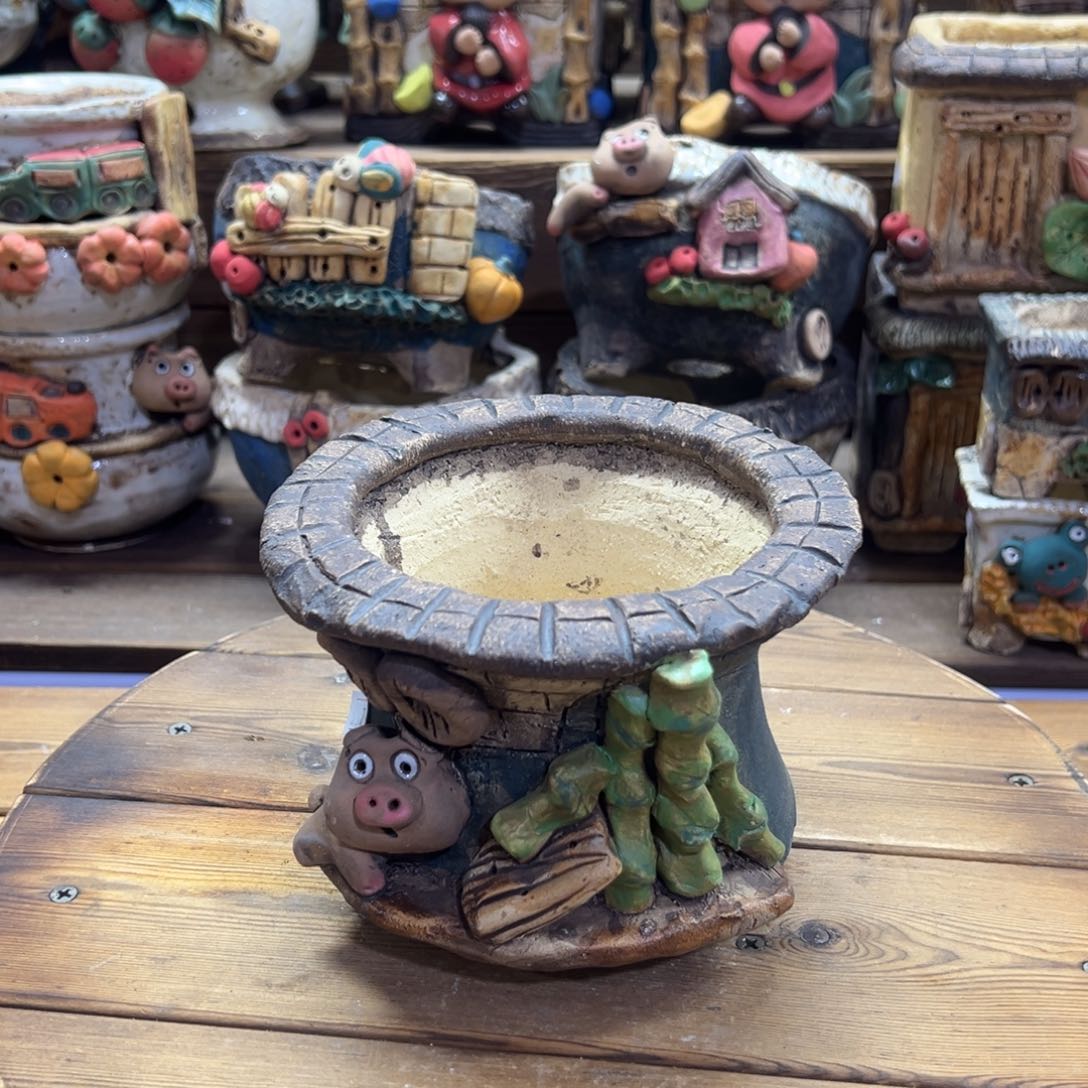 红陶嘻哈多肉花盆