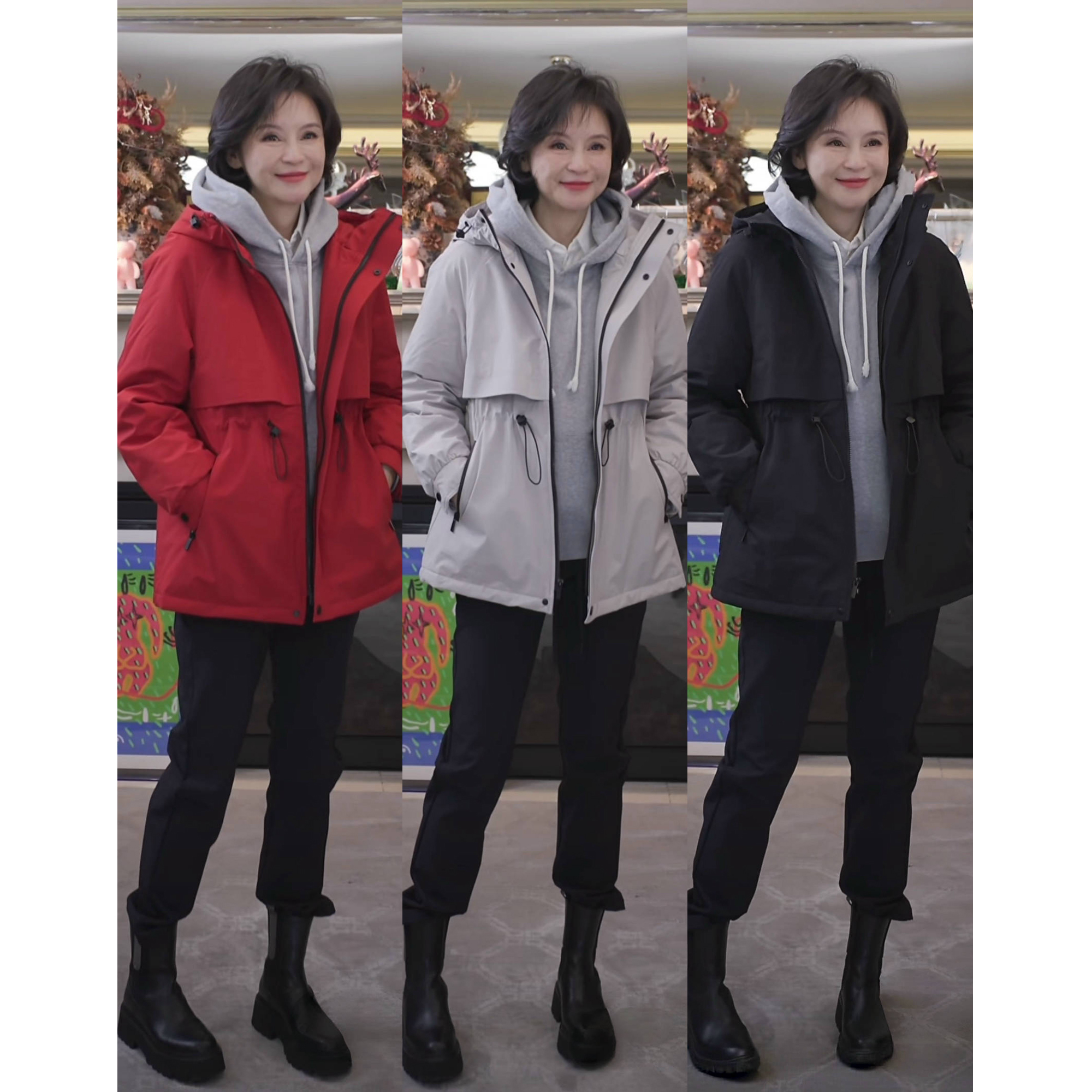 我是摩羯 点缀山野 50D三合一防水防污连帽收腰秋冬棉服