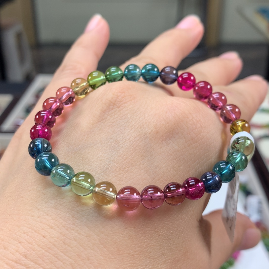 未镶嵌手链碧玺6.6左右