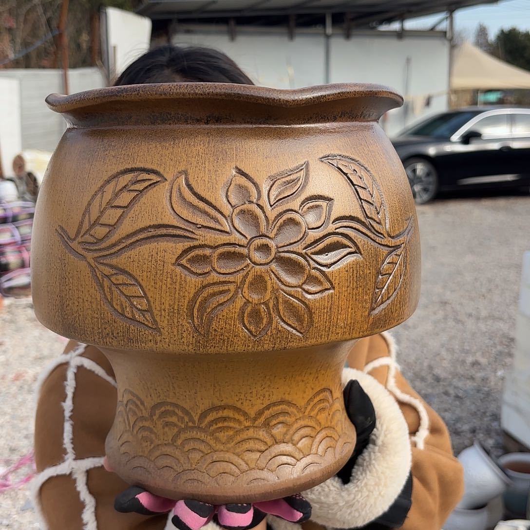 柴烧色火锅一个口23*26