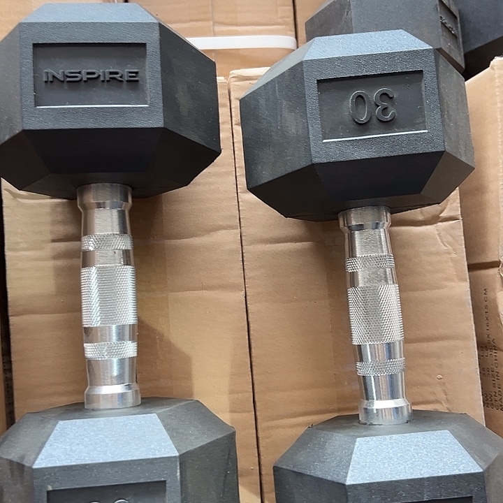 全新六角实心铁哑铃13.5公斤一对