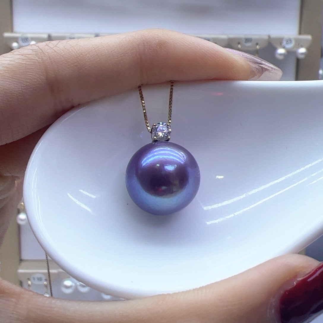 淡水珍珠吊坠(赠链)18K金镶嵌