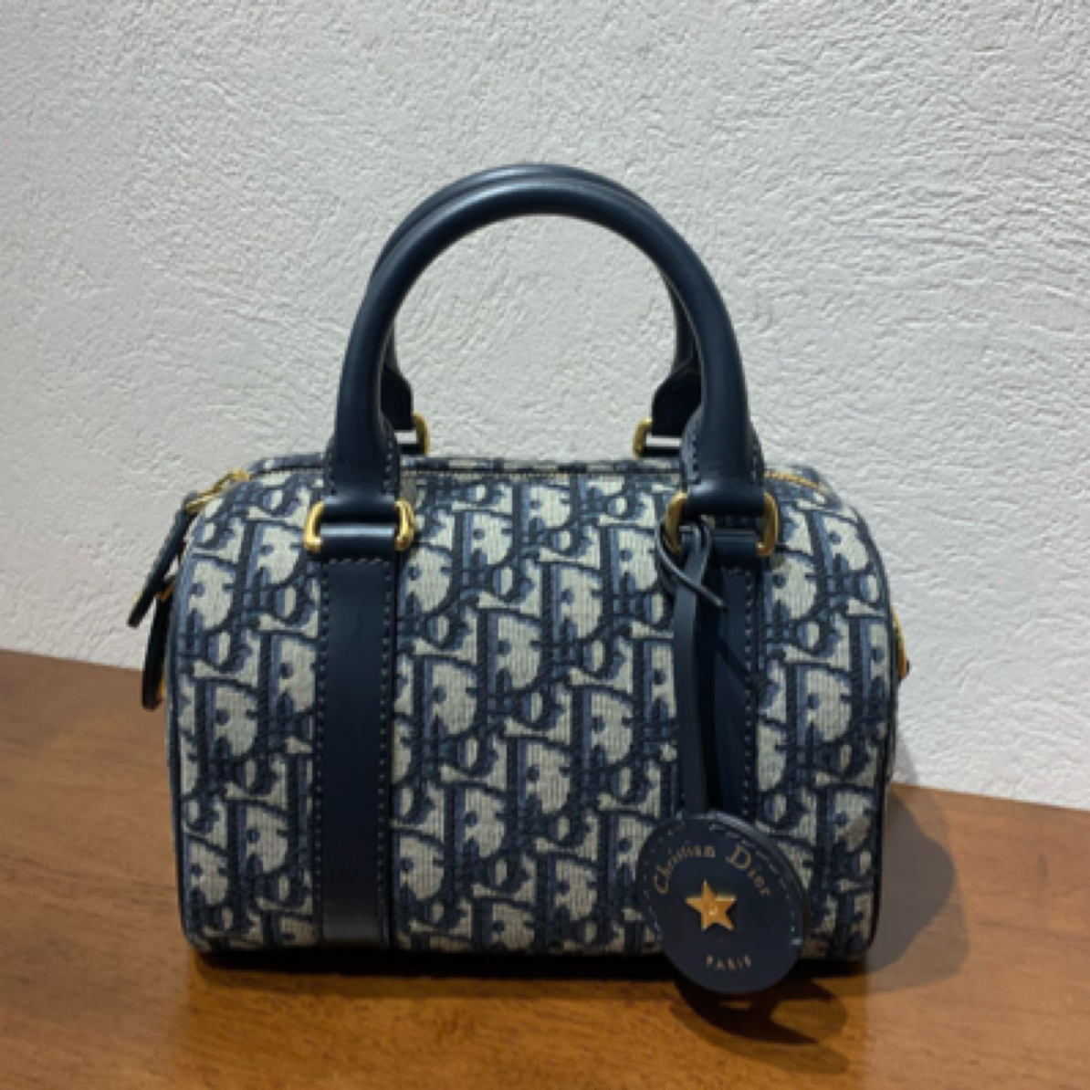 99新 DIOR/迪奥 老花波士顿保龄球 Groove 20 单肩斜挎包