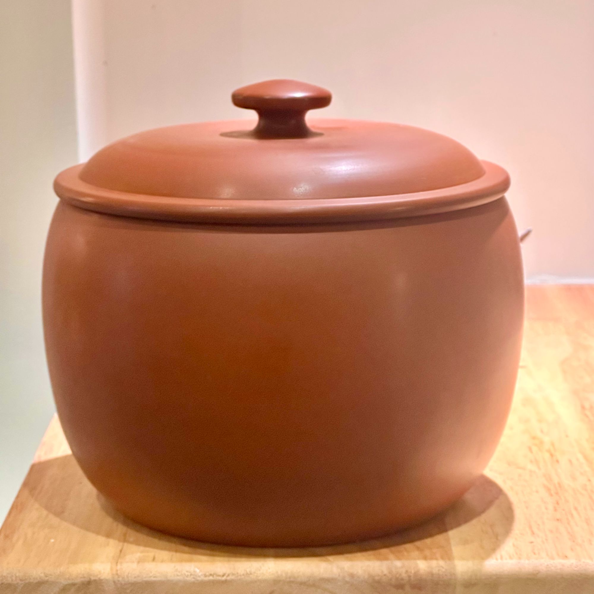 建水紫陶天然泥料复烧红色茶罐容量可以装200g散茶微瑕