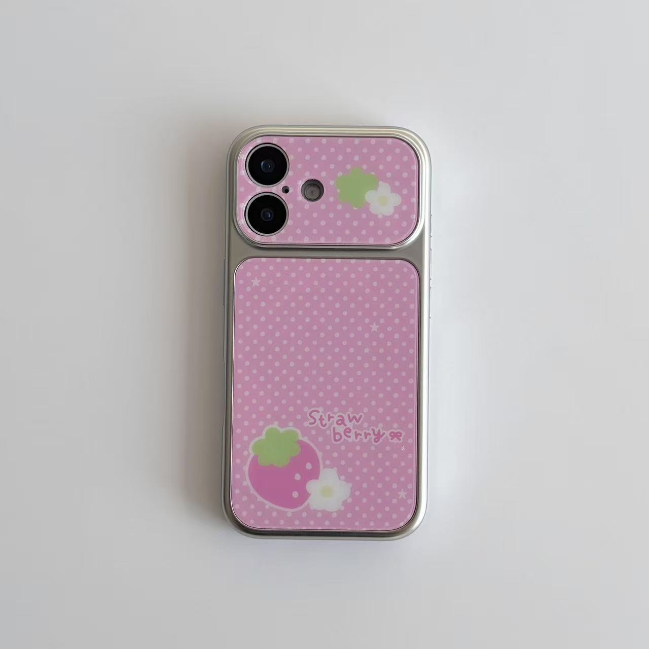 磁吸款小清新满屏波点草莓适用iPhone17promax手机壳苹果16新款15