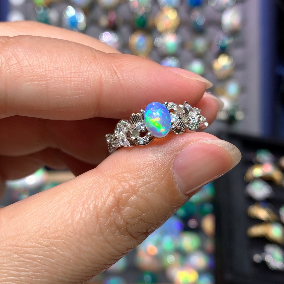 欧泊银S925镶嵌戒指款式