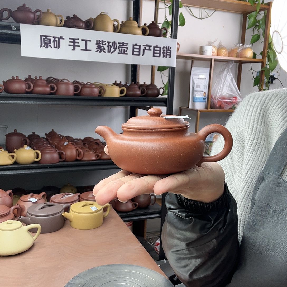 紫砂茶壶红降坡仿古壶