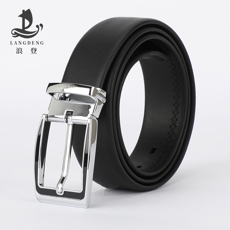 LANG DENG/浪登男士商务通勤经典百搭牛剖层革皮带YL008