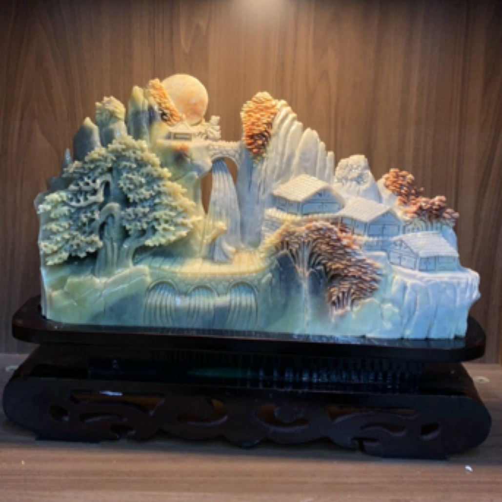 山水精美雕刻摆件纯手工雕刻工艺