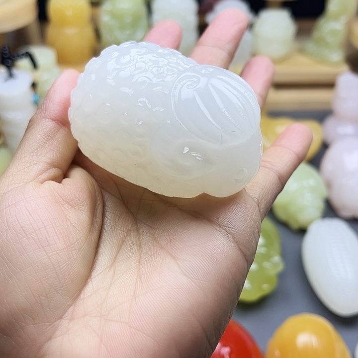 玉石雕刻品碧玺（处理）@**是