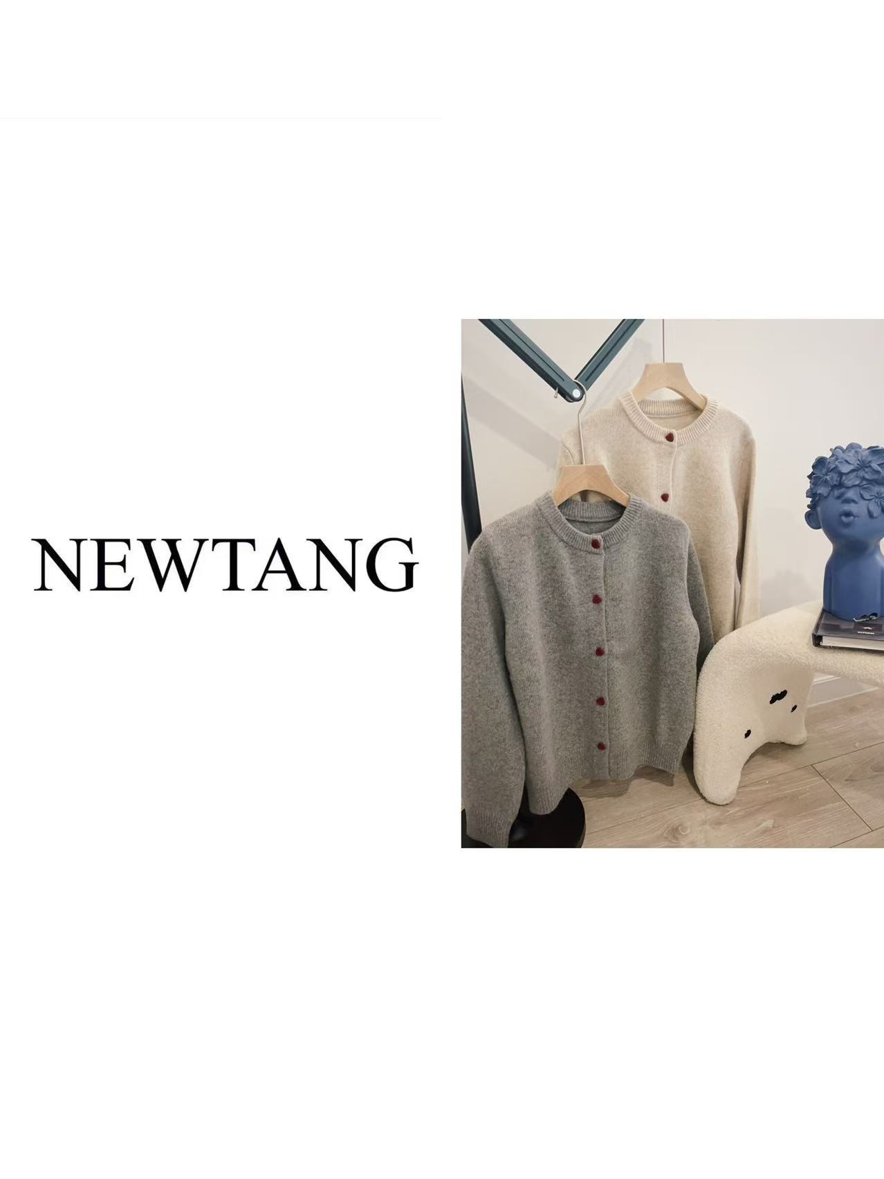 【小码纯色爱心扣】110(含羊毛)简约松弛感毛衣外套开衫 