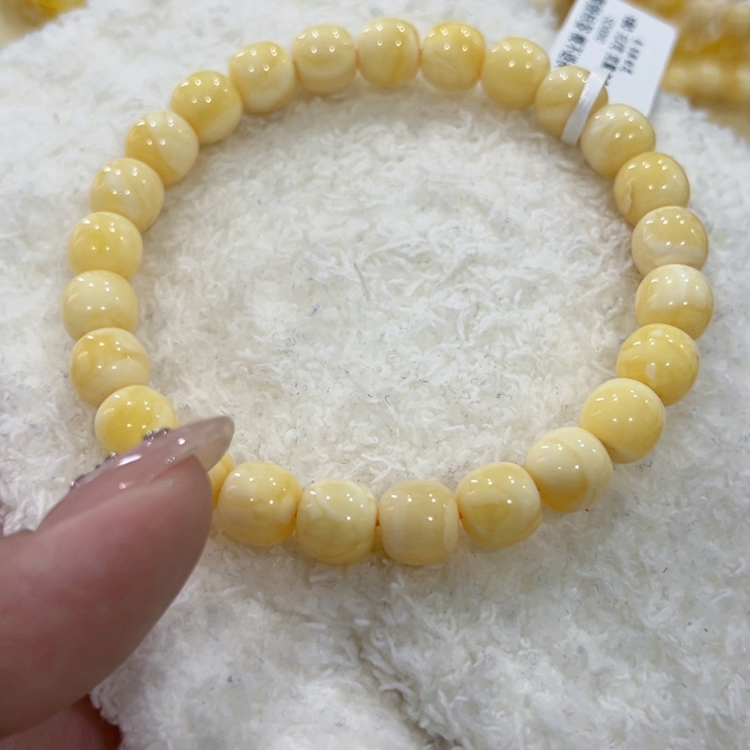 蜜蜡手链未镶嵌释*8.5m浓蜡高桩