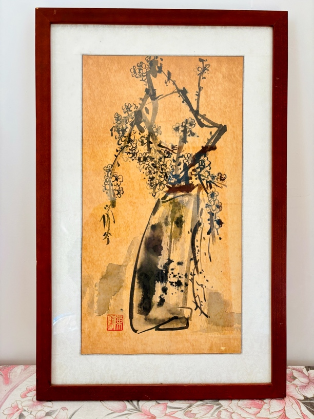 水墨手绘原稿四君子之傲骨梅38×60×2.5cm