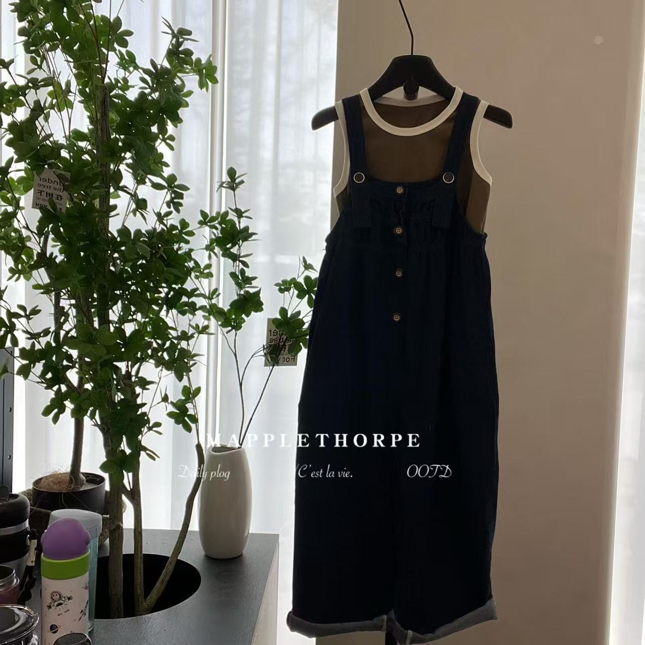 S0177韩系牛仔背带裤