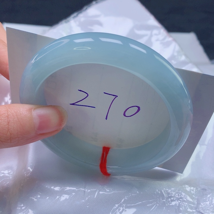 翡翠未镶嵌手镯圈口5657