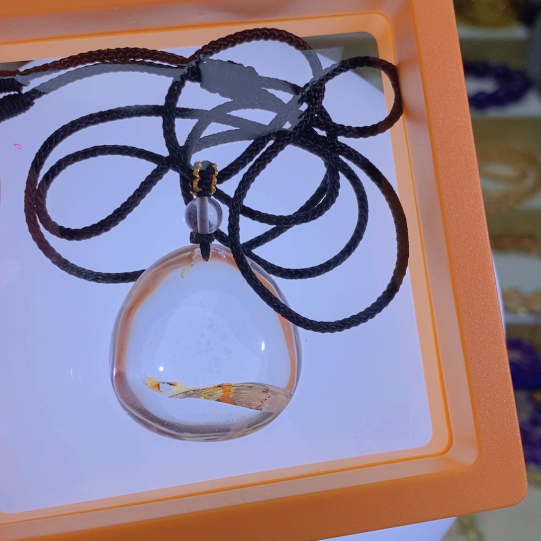 紫晶手链未镶嵌鲸*锦鲤胶花吊坠 孔雀明王