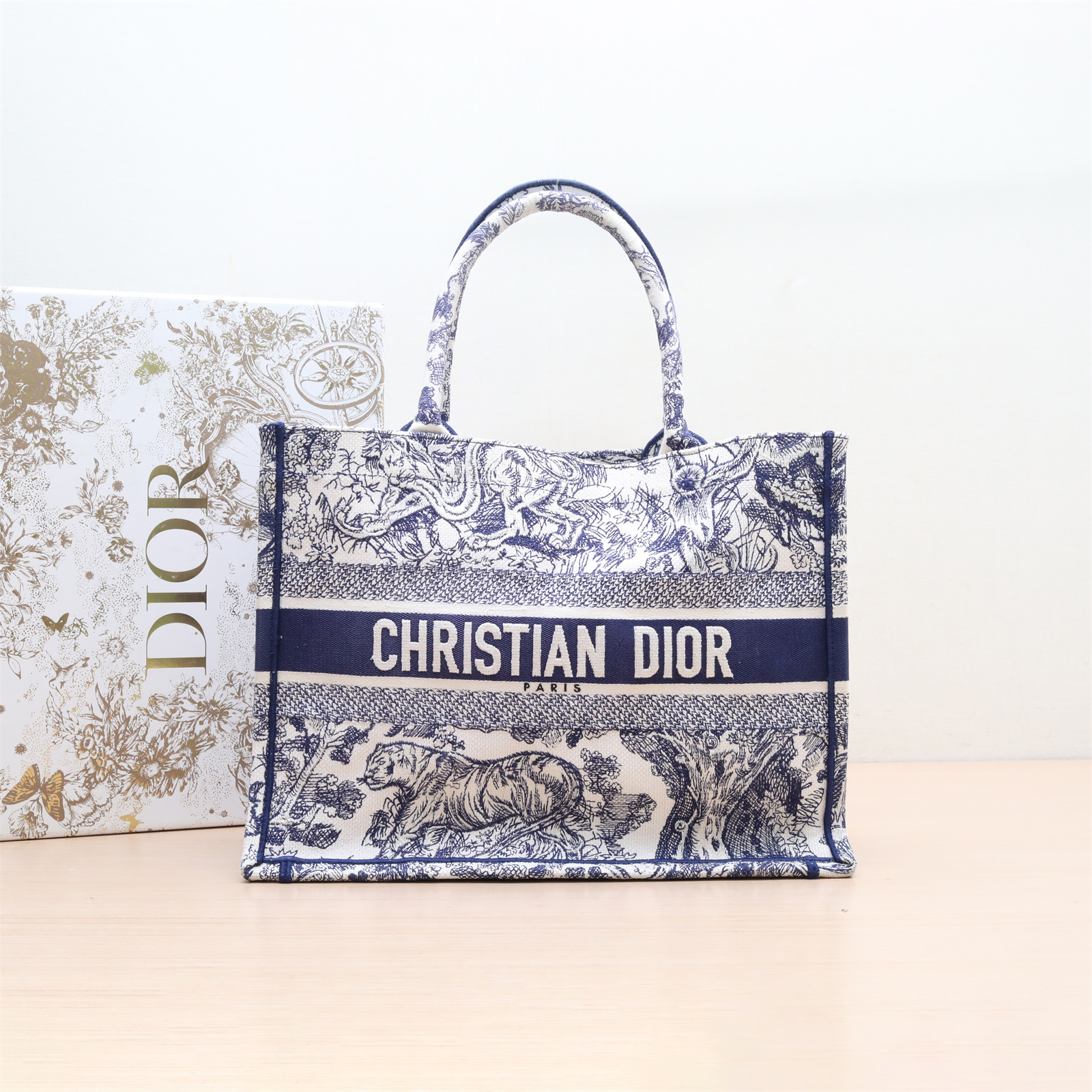 95新 DIOR/迪奥 【活动】手提包36 墨蓝色 帆布 P214978636