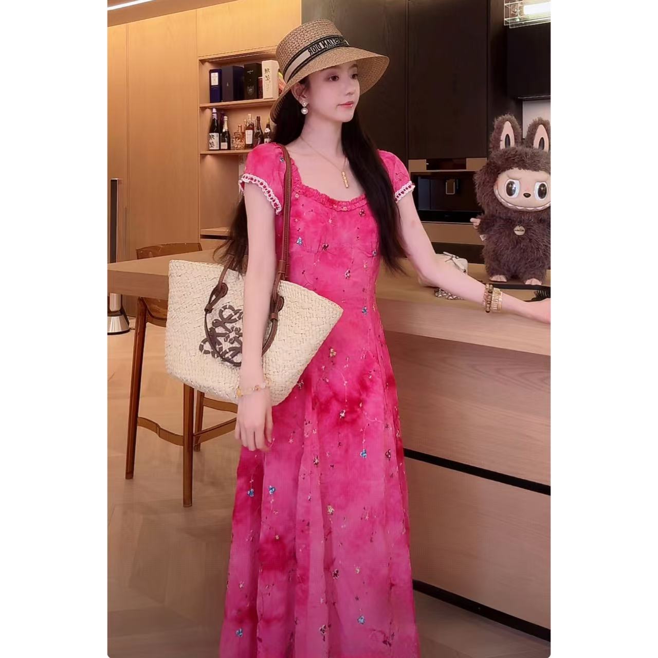 Zwinnie/詹维尼【玫红色刺绣连衣裙】GZC202535