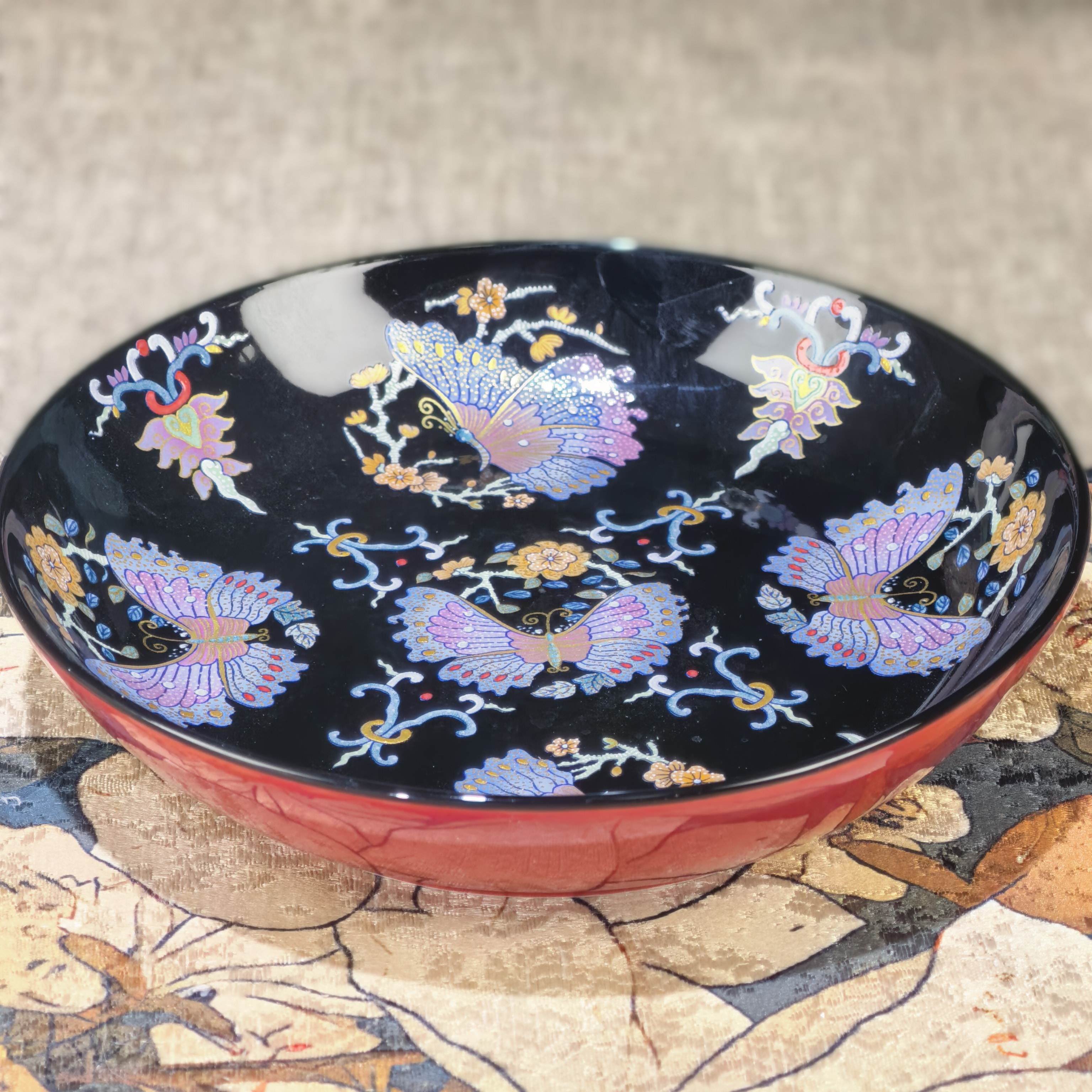 蝶舞花间圆融壶承赏盘B21424