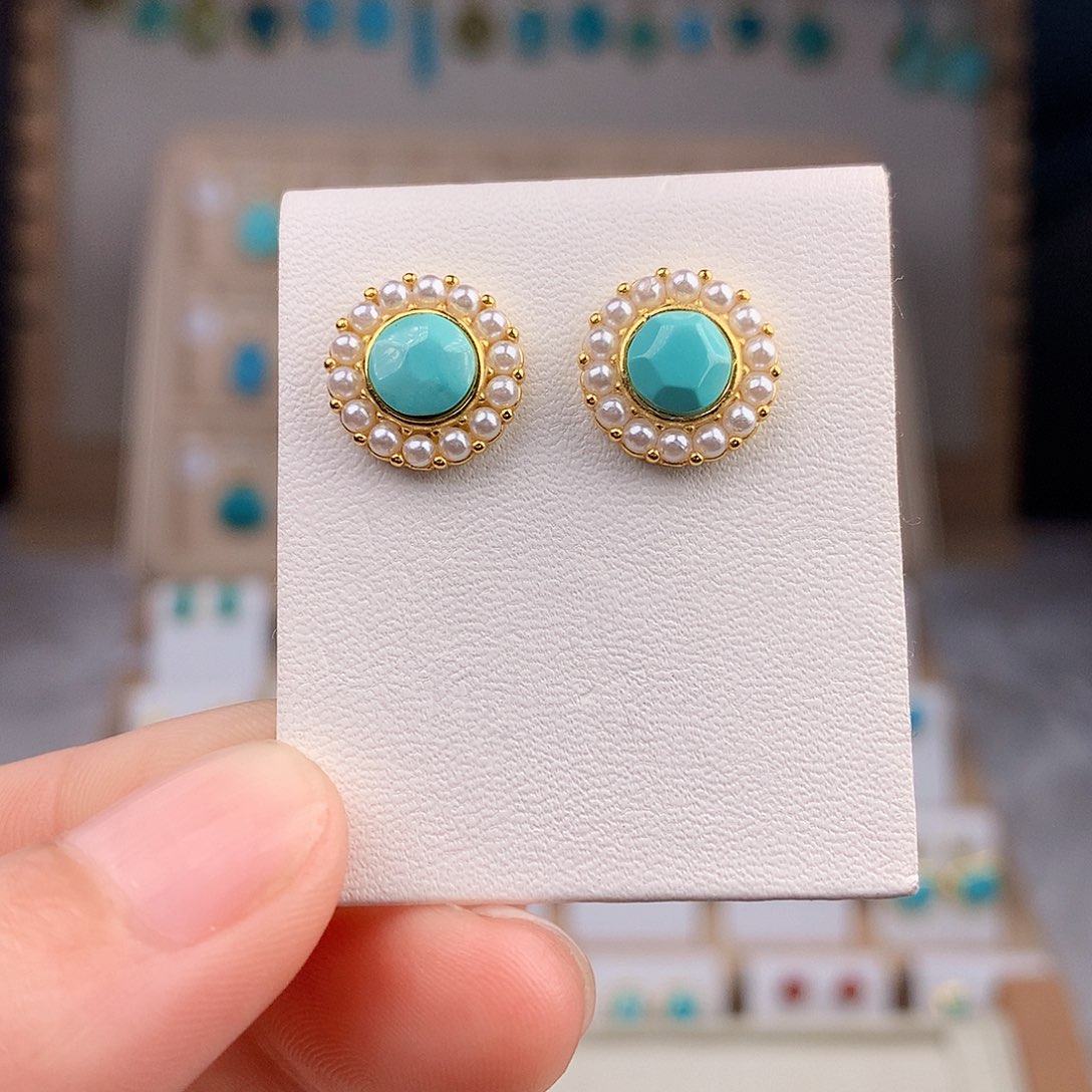 绿松石颈饰银S925镶嵌