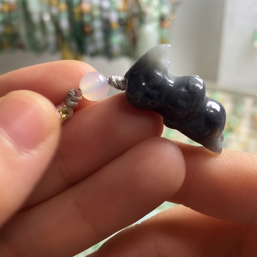 翡翠未镶嵌颈饰28小河马手机挂