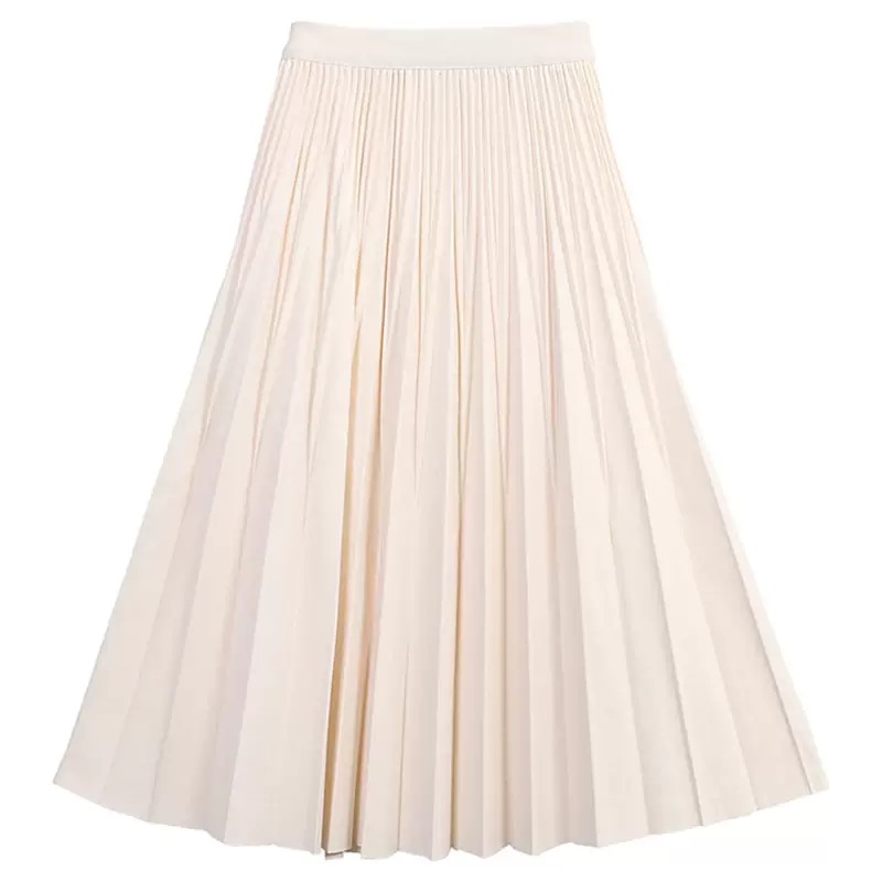 MISSFW气质优雅纯色毛呢百褶裙女新款时尚百搭显瘦风琴褶半身5780