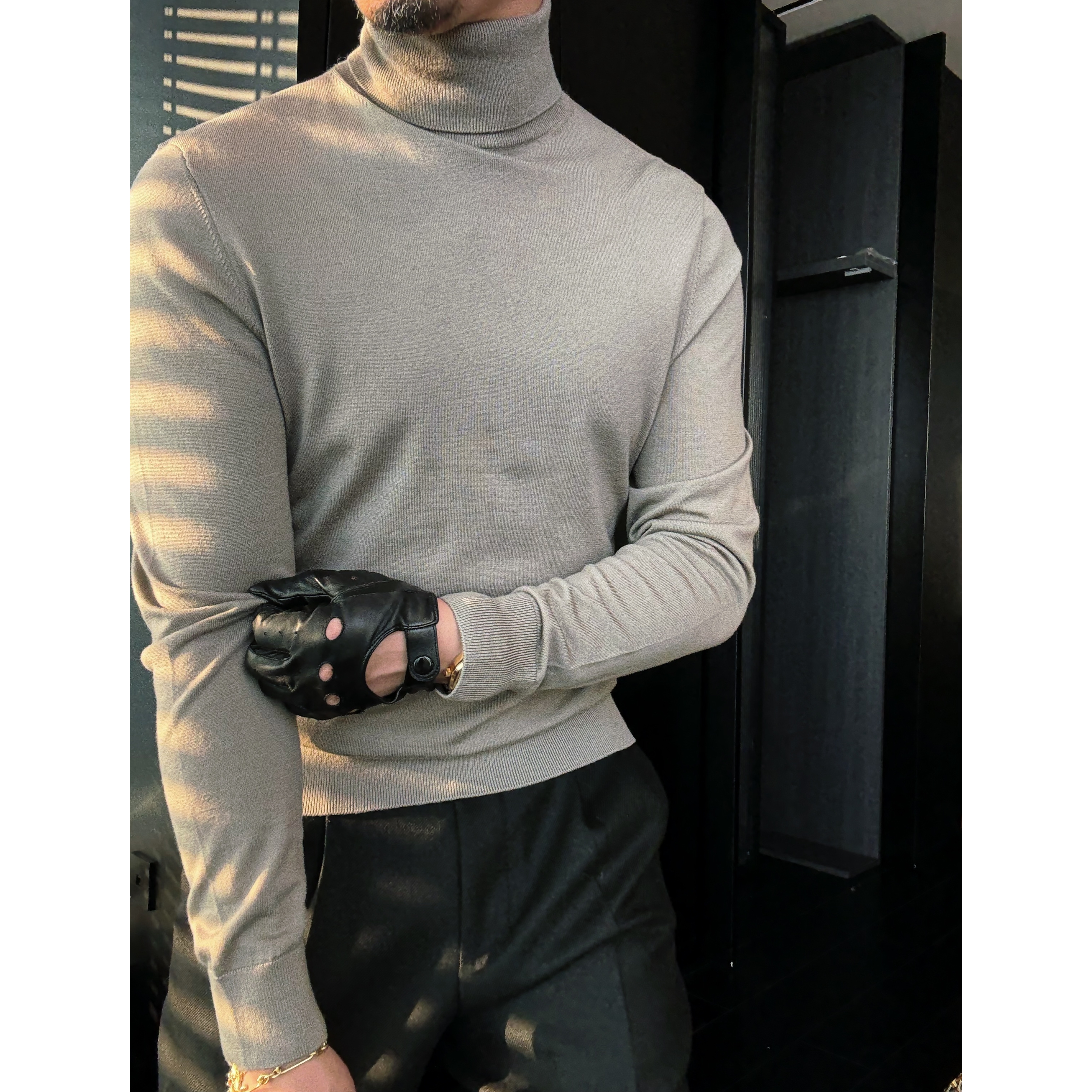 DRUNKCORNER 【羊毛混纺】高领长袖羊毛打底针织衫DCXL030#