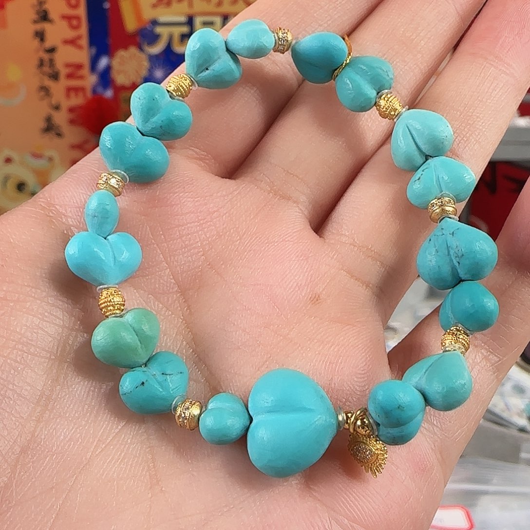 绿松石银S925镀金镶嵌珠宝奇石