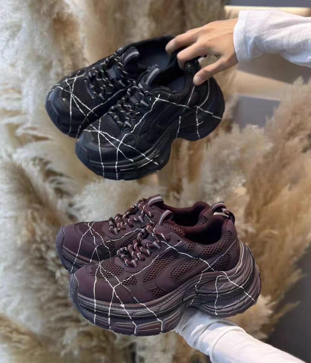 新款蜘蛛网厚底老爹鞋女百搭休闲运动鞋16612