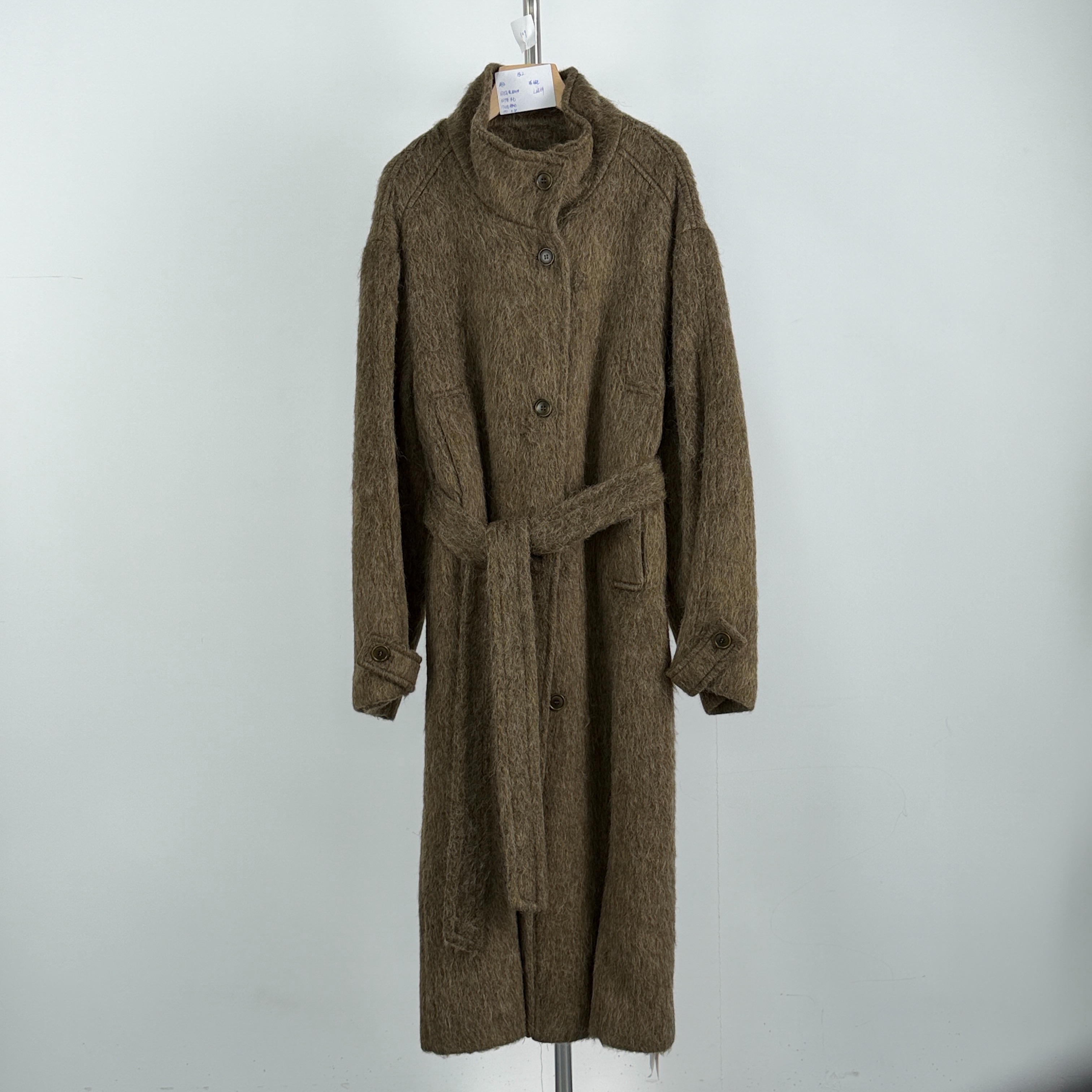 【格一专属】休闲长款见外包装翻领针织女毛呢外套秋冬立领气质152