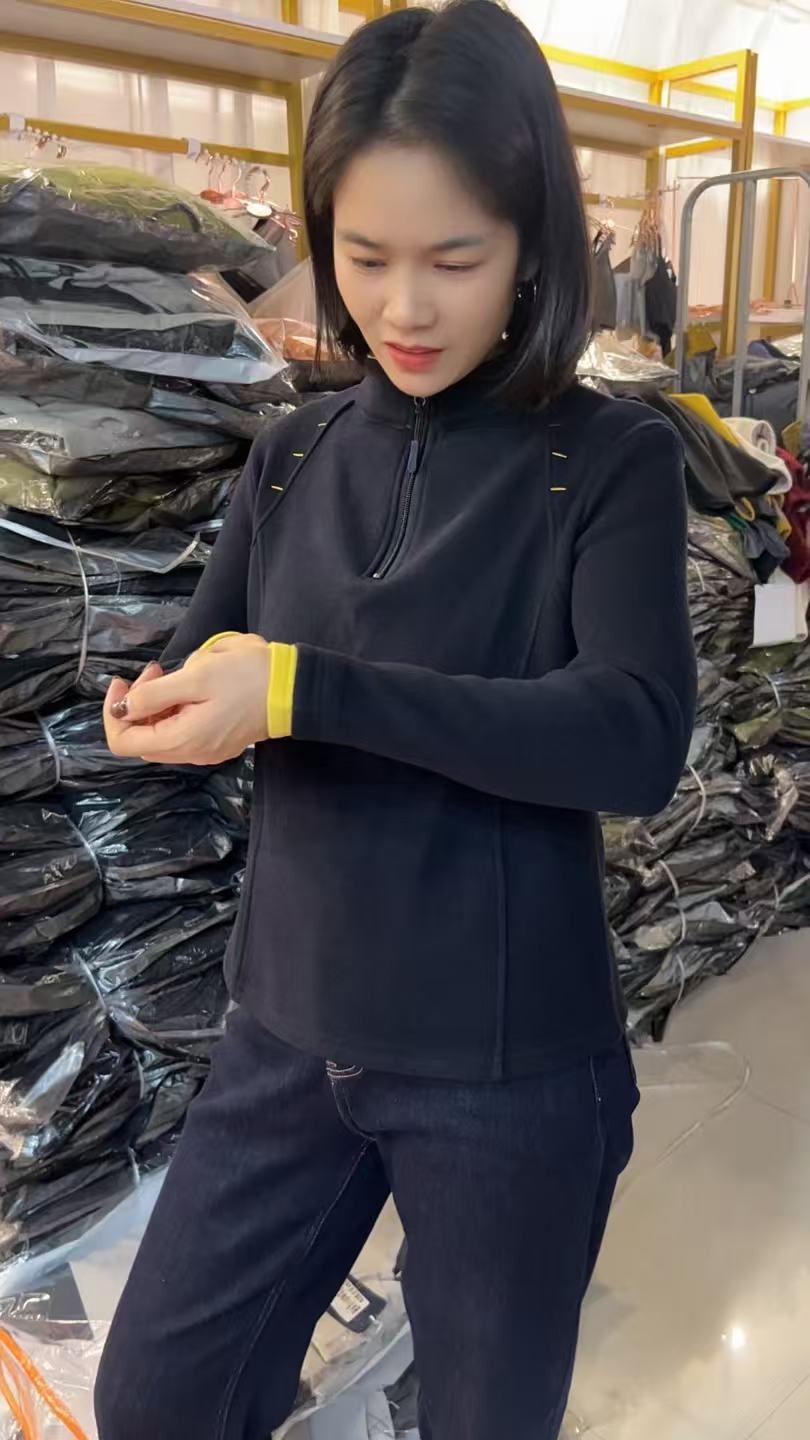 【撞色半拉链】秋冬新款拉链立领打底衫修身加厚舒适女士长袖上衣