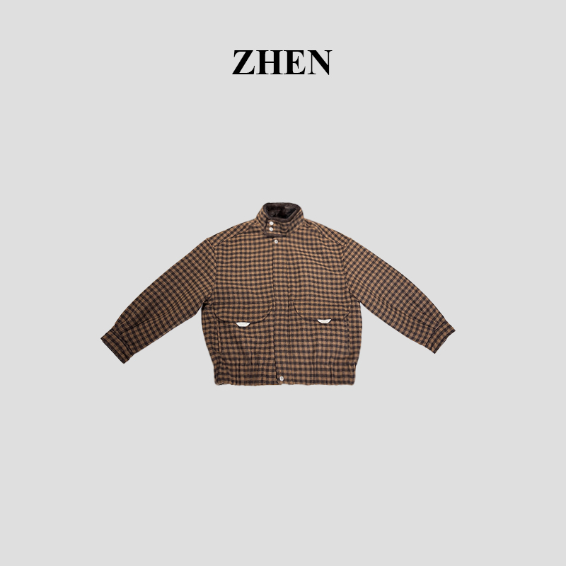 【ZHEN】25K02200 2025新款秋冬保暖棉服外套职场风小众设计师款