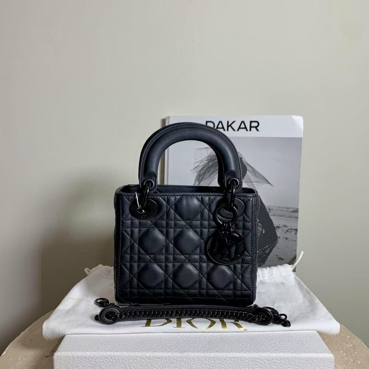 99新 DIOR/迪奥 壹臻/so black三格戴妃手提包 98891861