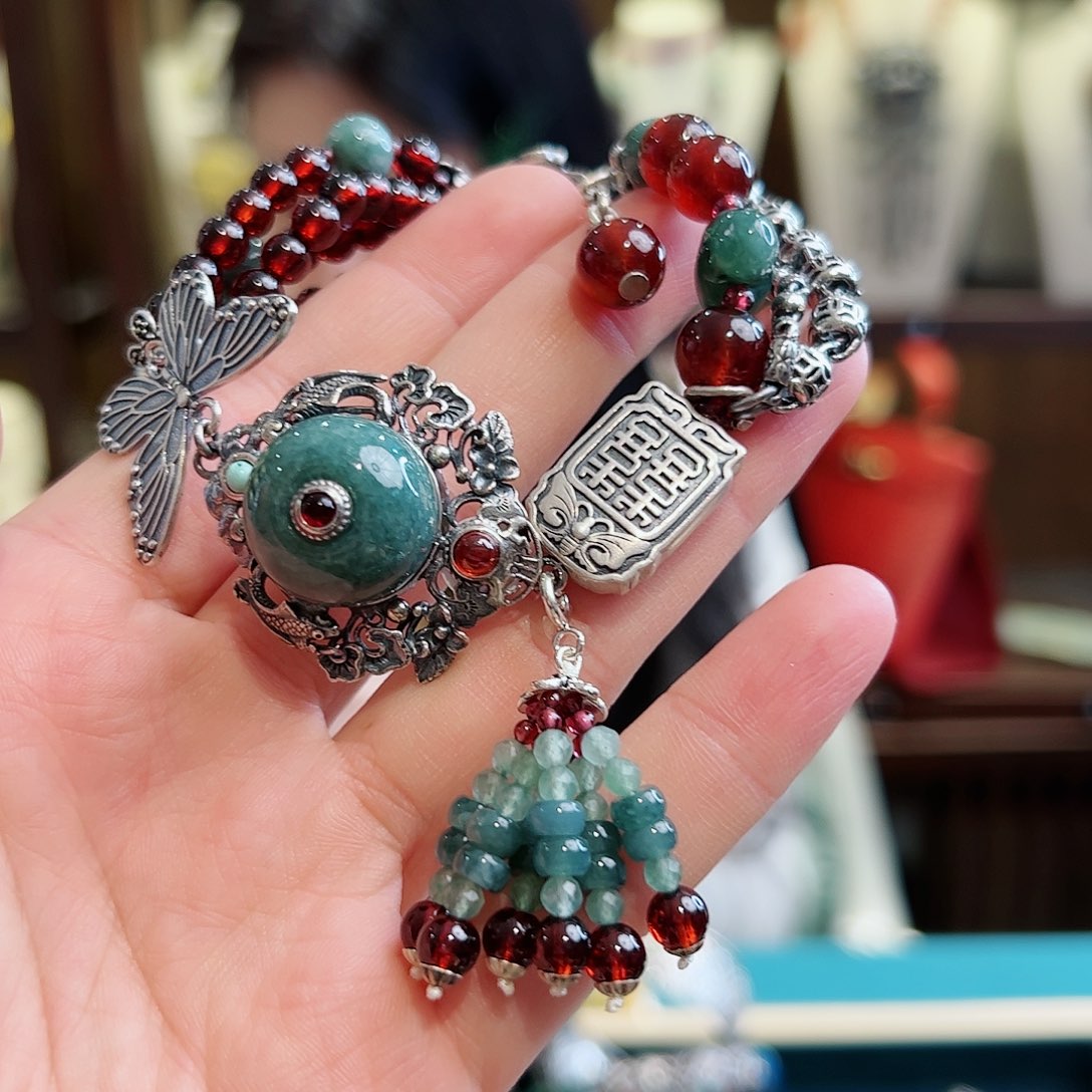 石榴石手链未镶嵌手链