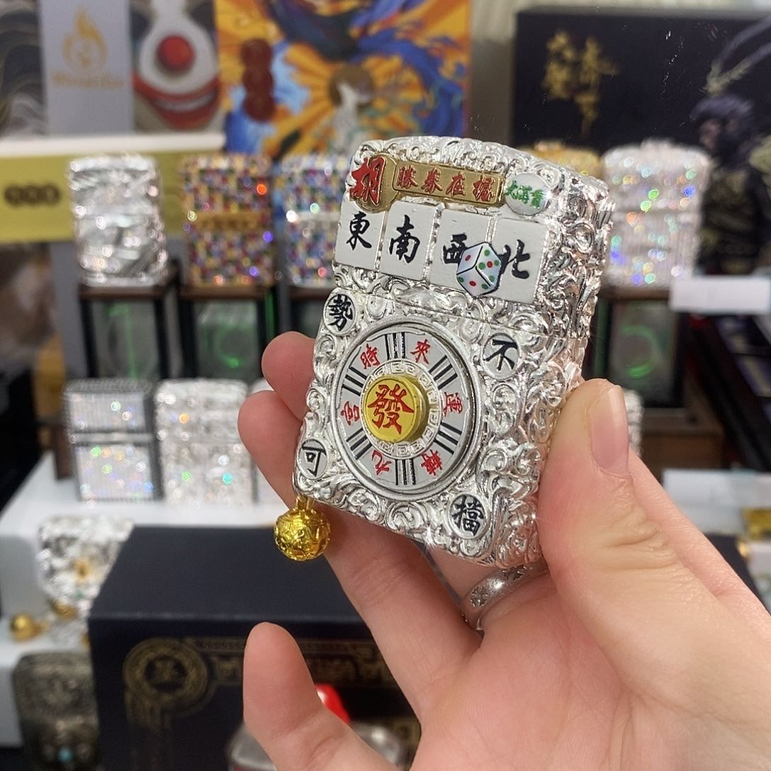 镜面B****人麻将带礼盒礼袋油火石