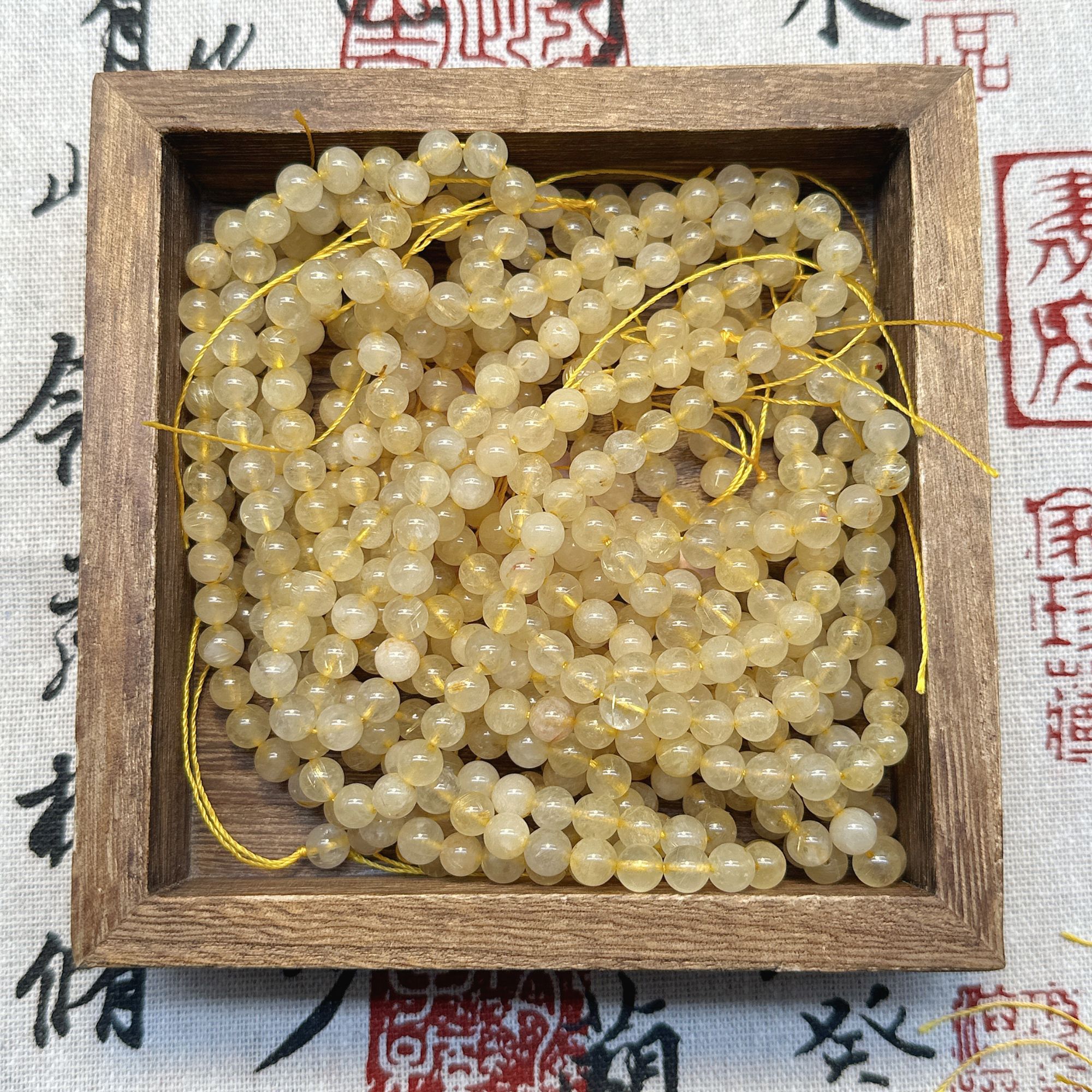 【金发晶6.5mm】发晶散珠 手工diy散珠 多样性发其一