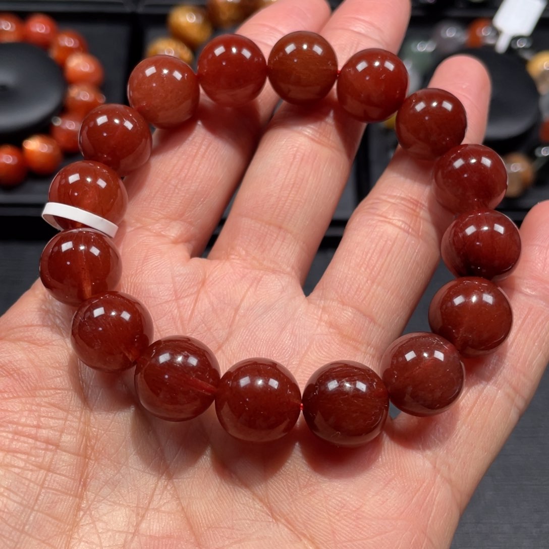 水晶手链未镶嵌红发晶13mm左右