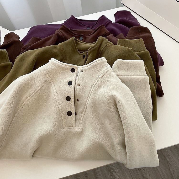 （非图片款）套头冬季加绒加厚款立领保暖卫衣百搭上衣秋冬韩版