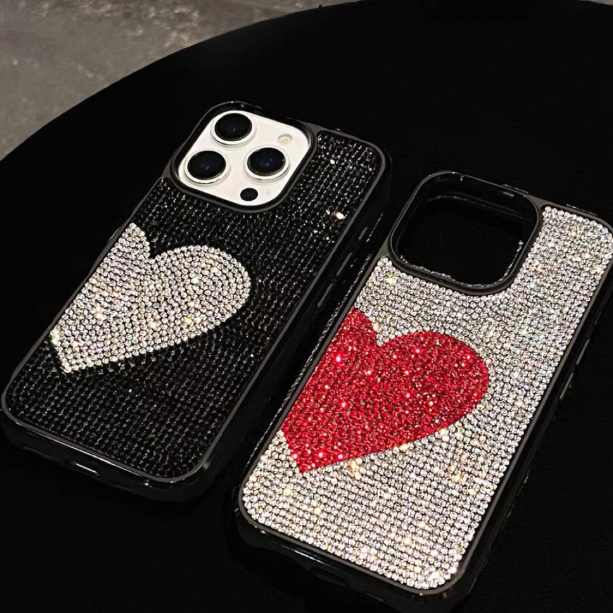 【适用苹果系列】ins小众高级感布灵布灵闪钻爱心手机壳iPhone15/1