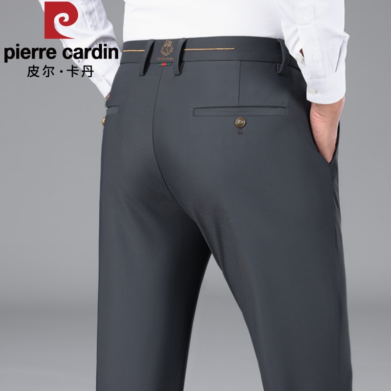 皮尔卡丹秋冬新款男士商务休闲裤修身直筒弹力西裤百搭裤子男
