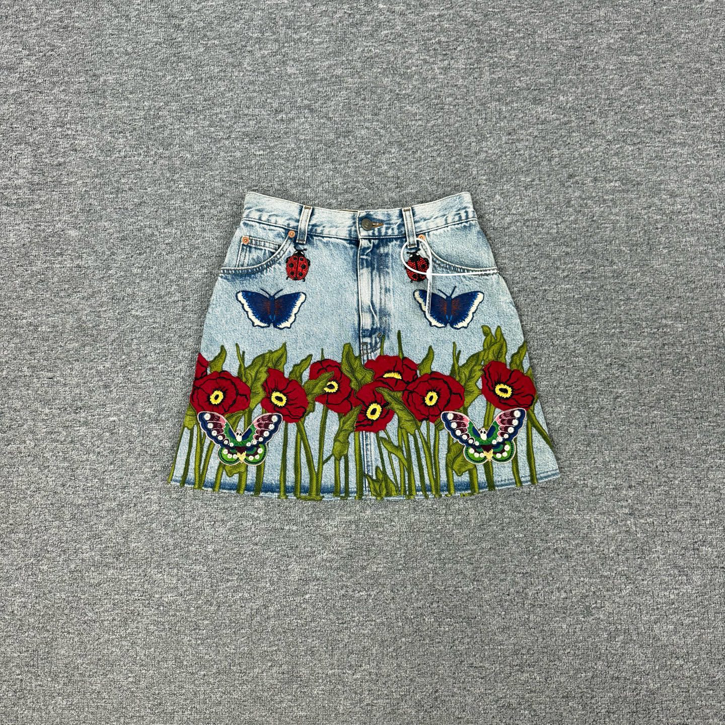 99新 AMIPARIS Gucci 刺绣半身裙38码