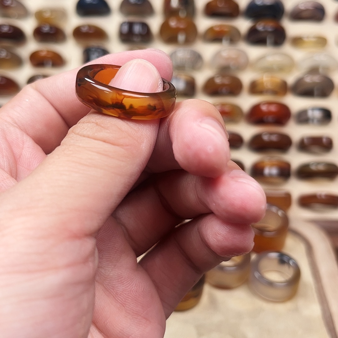 玛瑙/玉髓合金戒指10港22