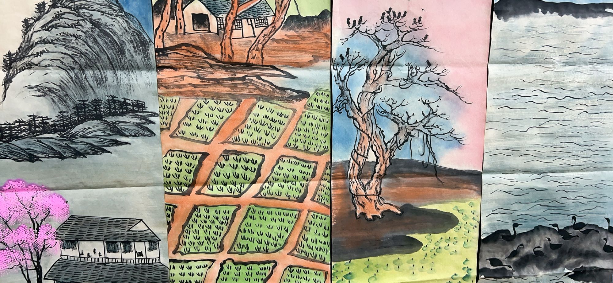 【绘溪】精品四条屏装饰画通用链接