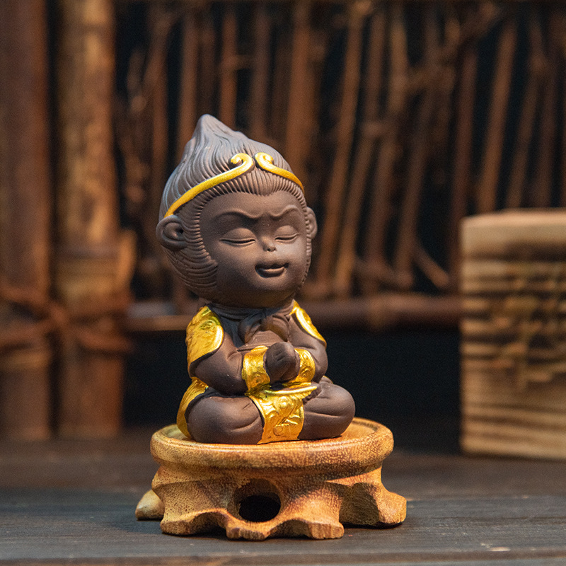 茶宠可养茶宠摆件禅意茶道茶具摆件创意茶宠摆件精品静思宝甲悟空