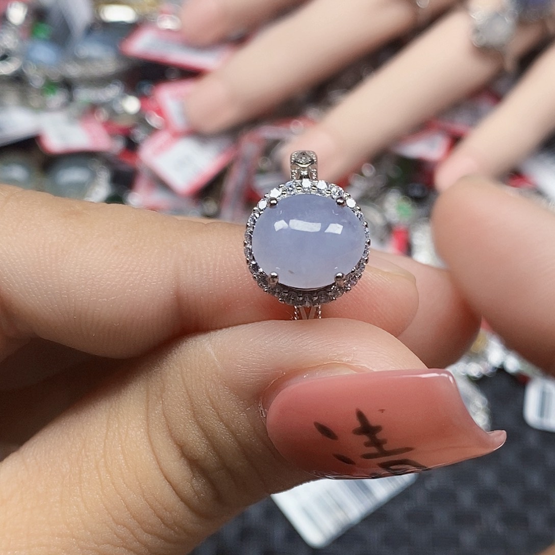 翡翠银S925镶嵌戒指