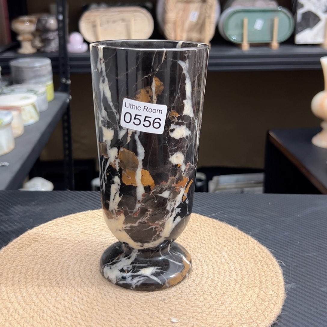 天然大理石0556黑金花瓶