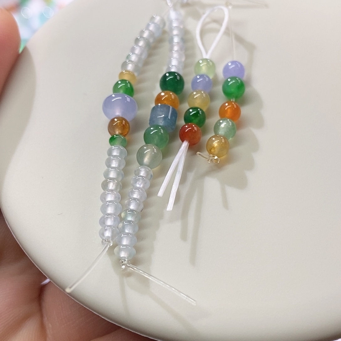 翡翠裸石冰彩珠子 任选一串